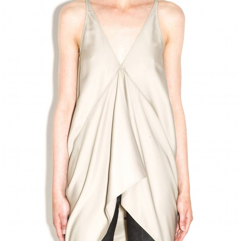 RICK OWENS F/W 15 Sphinx Pearl Gray Simple Tank